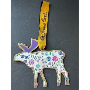 Bever Creek Colorado Moose Christmas Ornament Floral Holiday Souvenir Travel